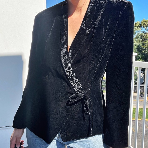 Vintage Jackets & Blazers - Vintage Black Velvet Blazer